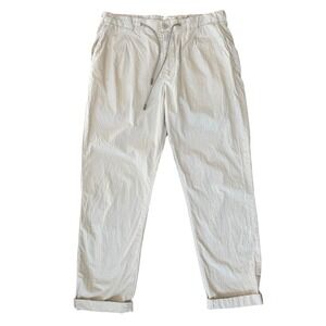 CLOSED Vigo Tapered Drawstring Pants Casual Trousers Lightweight Beige Cotton 34